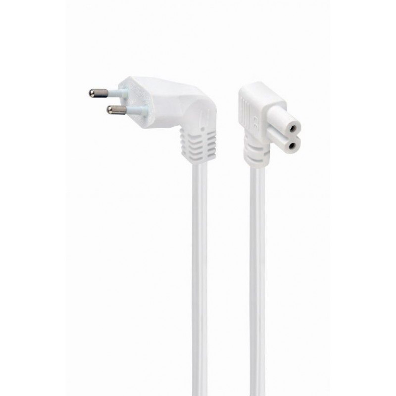 Gembird PC-184L Power cord (C7) with angled connectors 2,5m White