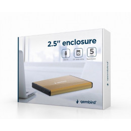 Gembird EE2-U3S-3-GL USB3.0 2,5" Enclosure Aluminium Gold