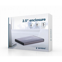 Gembird EE2-U3S-3-LG USB3.0 2,5" Enclosure Aluminium Light Grey