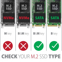 AXAGON EEM2-SBC SuperSpeed+ USB-C - M.2 SATA SSD RAW Box Black