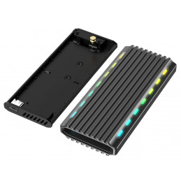 Gembird EE2280-U3C-03 M.2 NVMe RGB drive USB3.1 enclosure Black