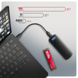 AXAGON EEM2-SC USB-C 10Gbps M.2 NVMe SSD RIBBED Box