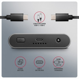 AXAGON EEM2-20GD USB-C 20Gbps Dual M.2 NVMe SSD Clone Mastert Enclosure
