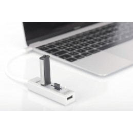 Digitus USB Type-C OTG 3-Port HUB + Card Reader White