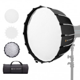 K&F Concept 60cm átmérőjű, parabolic softbox, gyorscsatlakozás, méhsejt rács, Bowens csatlakozás