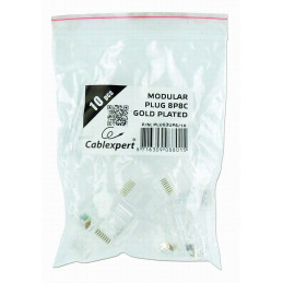 Gembird RJ45/PLUG3UP6/10 Modular plug 8P8C 6u Gold plated 10 pcs per bag