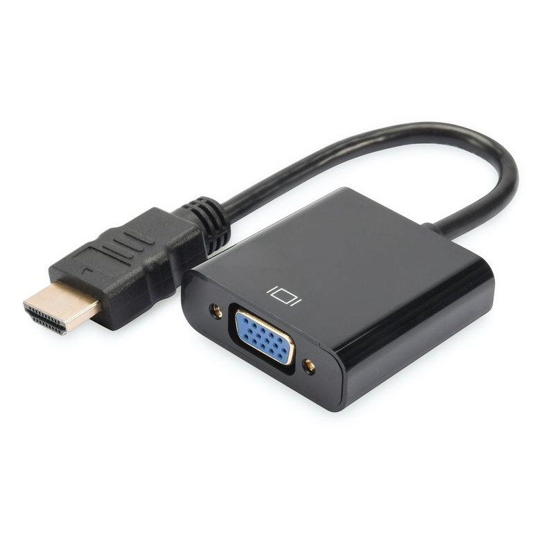 Digitus DA-70461 HDMI to VGA converter adapter Typ A - VGA (D-Sub) connector 3,5mm audio jack Black