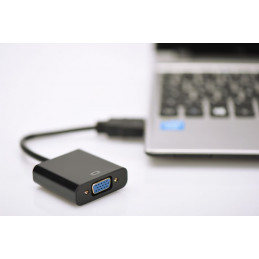 Digitus DA-70461 HDMI to VGA converter adapter Typ A - VGA (D-Sub) connector 3,5mm audio jack Black