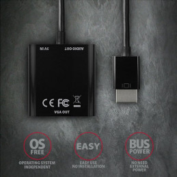 AXAGON RVH-VGAN HDMI  VGA Adapter FullHD audio