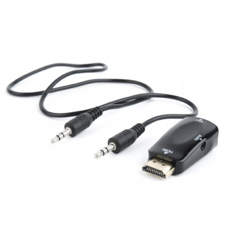 Gembird A-HDMI-VGA-02 HDMI to VGA and audio adapter single port Black
