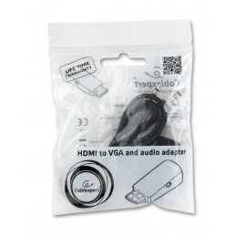 Gembird A-HDMI-VGA-02 HDMI to VGA and audio adapter single port Black