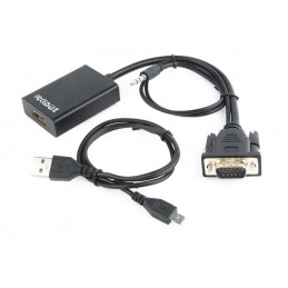 Gembird A-VGA-HDMI-01 VGA to HDMI adapter cable 0,15m Black
