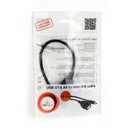 Gembird USB OTG AF to Mini-BM cable 0,15m Black