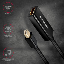 AXAGON RVDM-HI14N mini DisplayPort to HDMI active adapter 4K@30Hz Black