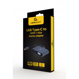 Gembird A-USB3C-HDMIVGA-01 USB Type-C to HDMI + VGA Display adapter Space Grey