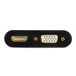 Gembird A-HDMIM-HDMIFVGAF HDMI male to HDMI female + VGA female + audio adapter cable Black