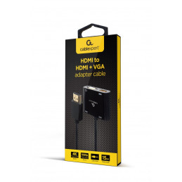 Gembird A-HDMIM-HDMIFVGAF HDMI male to HDMI female + VGA female + audio adapter cable Black
