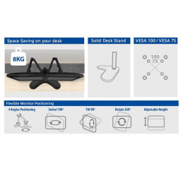 ACT AC8320 Monitor desk stand 2 screens up to 35" VESA Black