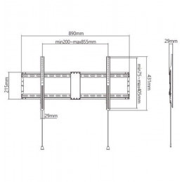 Gembird WM-90F-01 Fixed TV Wall Mount 43"-90" Black