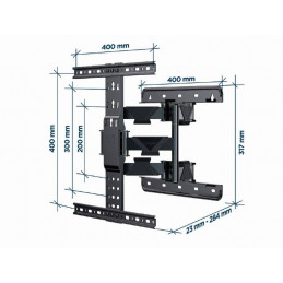 Gembird WM-65ST-01 Full-motion TV wall mount 32”-65” Black