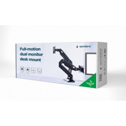 Gembird MA-DA2-03 Full-motion desk 2-display mounting arm 17”-35” Black
