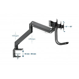 Gembird MA-DA3-03 Desk mounted adjustable monitor arm for 3 monitors 17"-27" Black