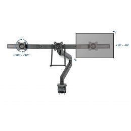 Gembird MA-DA3-03 Desk mounted adjustable monitor arm for 3 monitors 17"-27" Black