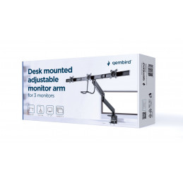 Gembird MA-DA3-03 Desk mounted adjustable monitor arm for 3 monitors 17"-27" Black