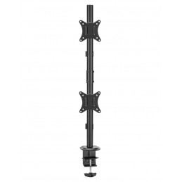 Gembird MA-D2-02 Adjustable 2-display vertical desk mount 17”-32” Black