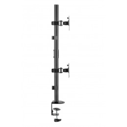 Gembird MA-D2-02 Adjustable 2-display vertical desk mount 17”-32” Black