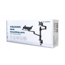 Gembird MA-DA-04 Desk mounted adjustable monitor arm with notebook tray 17"-32" Black