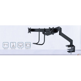 Gembird MA-DA2-04 Desk mounted adjustable monitor arm for 2 monitors 17"-32" Black