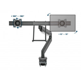 Gembird MA-DA2-04 Desk mounted adjustable monitor arm for 2 monitors 17"-32" Black