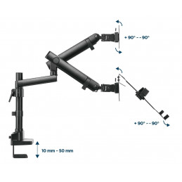 Gembird MA-DA3-02 Desk mounted adjustable monitor arm with notebook tray (full-motion) 17"-32" Black