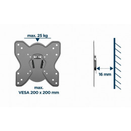 Gembird WM-42F-03 TV Wall Mount 23"-42" Black