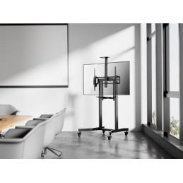 Gembird TVS-100T-01 Motorized height adjustable TV floor stand with caster wheels 55"-100" Black