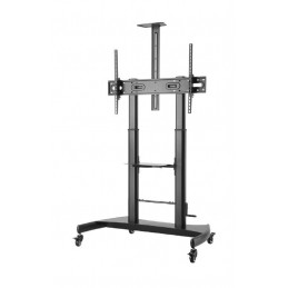 Gembird TVS-100T-02 Height adjustable TV floor stand with caster wheels 60"-100" Black