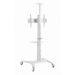 Gembird TVS-70T-02-W Aluminum TV floor stand with caster wheels 37"-70" White