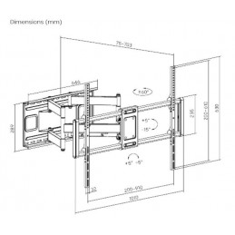Gembird WM-120ST-01 Full-motion TV wall mount 60"-120"