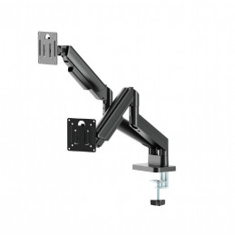 Gembird Desk mounted adjustable double monitor arm 17"-32" Black