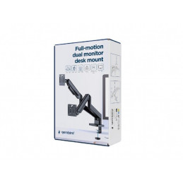 Gembird Desk mounted adjustable double monitor arm 17"-32" Black