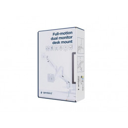 Gembird Desk mounted adjustable double monitor arm 17"-32" White