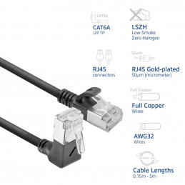 ACT CAT6A U-FTP Patch Cable 1m Black