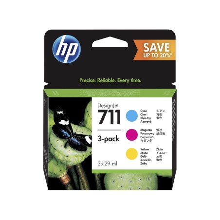 HP P2V32A No.711 színes eredeti tintapatron multipack