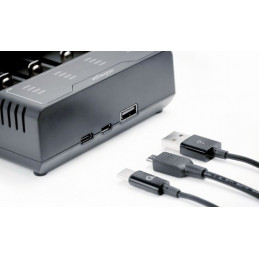 Gembird BC-USB-02 Ni-MH + Li-ion Fast Battery Charger Black
