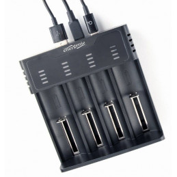 Gembird BC-USB-02 Ni-MH + Li-ion Fast Battery Charger Black