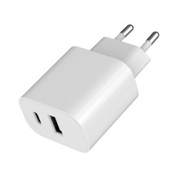 Gembird 2-Port Universal USB Charger A+C 2.4A White