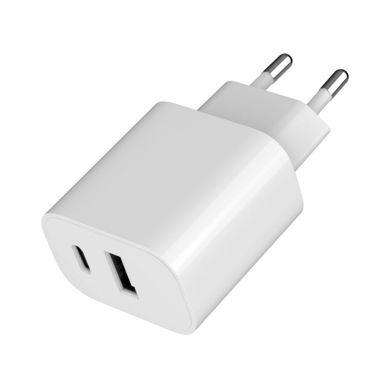 Gembird 2-Port Universal USB Charger A+C 2.4A White