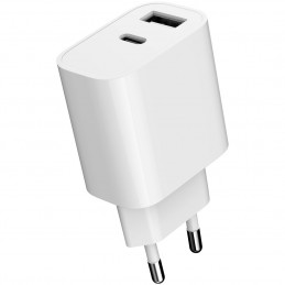 Gembird 2-Port Universal USB Charger A+C 2.4A White