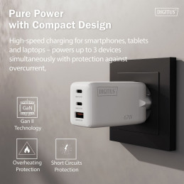 Digitus DA-10303 67W USB GaN Charger White